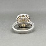 Estate 18K W Gold 7.19ct Citrine & 0.70ctw Diamond Ring