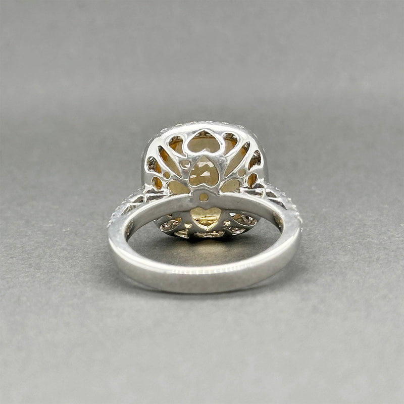 Estate 18K W Gold 7.19ct Citrine & 0.70ctw Diamond Ring