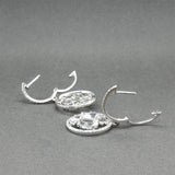 Estate 14K W Gold 3.24ctw Quartz, Sapphire & Diamond Dangle Earrings