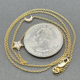 Estate 14K Y Gold 0.08ctw F/VS2-SI1 Diamond Star & Moon Necklace