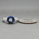 Estate 18K W Gold 1.02ctw Sapphire & 0.48ctw Diamond Ring