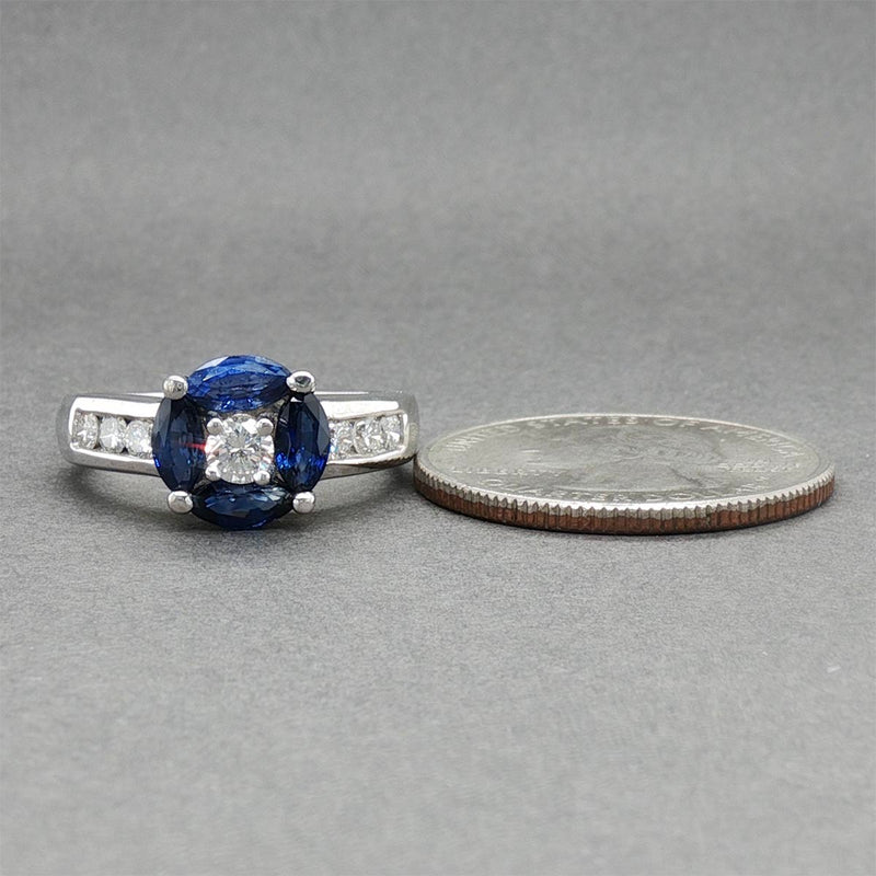 Estate 18K W Gold 1.02ctw Sapphire & 0.48ctw Diamond Ring