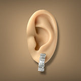 Estate 14K W Gold 1.22ctw H-I/VS2-I1 Diamond J Hoop Earrings