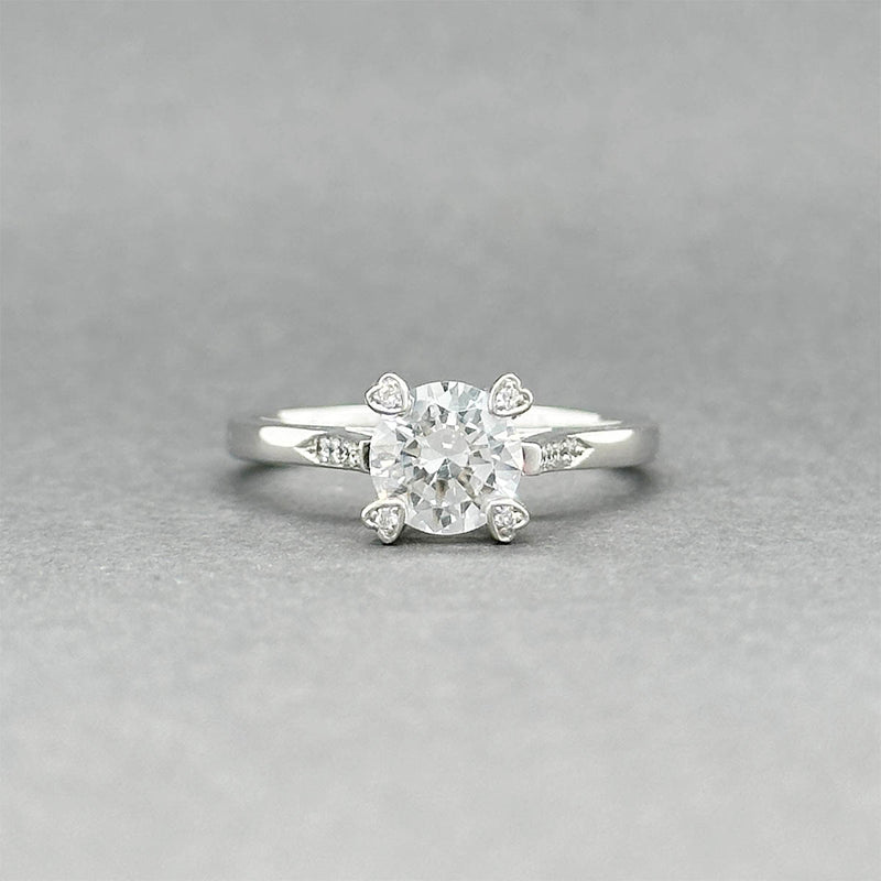 Estate Claude Thibaudeau 18K W Gold 0.06ctw Diamond Eng. Semi-Mount Ring