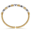 14K Y Gold 0.73ctw G/SI2 Diamond Cluster Beaded Flex Bangle