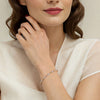 14K Y Gold 0.73ctw G/SI2 Diamond Cluster Beaded Flex Bangle