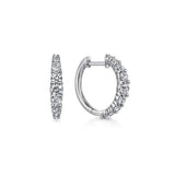 14K W Gold 1.00ctw G/SI2 15mm Graduated Diamond Huggie Earrings