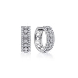 14K W Gold .55ctw G/SI2 15mm Bezel Set Diamond Huggie Earrings