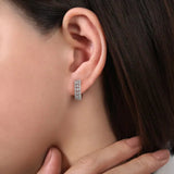 14K W Gold .55ctw G/SI2 15mm Bezel Set Diamond Huggie Earrings
