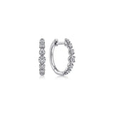 14K W Gold 0.23ctw G/SI2 15mm Classic Diamond Huggie Earrings
