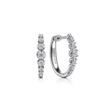 14K W Gold 0.50ctw G/SI2 20mm Oval Diamond Hoop Earrings