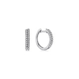 14K W Gold 0.10ctw 10mm Diamond Huggies