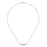 14K W Gold 0.50ctw G/SI2 Stylish Curved Diamond Bar Necklace