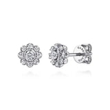 14K W Gold 0.26ctw G/SI2 6mm Diamond Cluster Stud Earrings