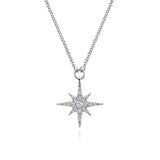 14K W Gold 0.25ctw G/SI1 Diamond Starburst Pendant