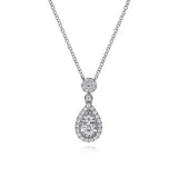 14K W Gold 0.42ctw G/SI1 Teardrop Diamond Pendant