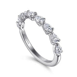 14K W Gold 0.63ctw G-H/SI2 East West Prong Set Pear Shape Diamond Ring
