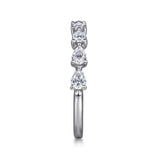 14K W Gold 0.63ctw G-H/SI2 East West Prong Set Pear Shape Diamond Ring
