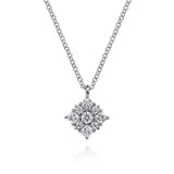 14K W Gold 0.35tcw Floral Diamond Pendant