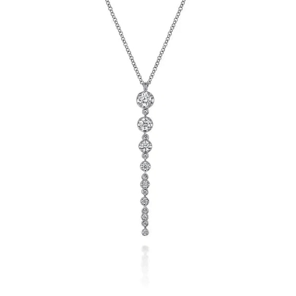 Collier de diamants verticaux gradués en or 14 carats 0,50 ctw