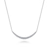 14K W Gold 1.07ctw G/SI2 Stylish Curved Diamond Bar Necklace