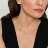 14K W Gold 1.07ctw G/SI2 Stylish Curved Diamond Bar Necklace