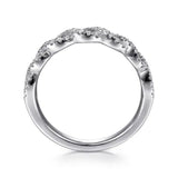 14K W Gold 0.27ctw Ladies Open Twisted Diamond Band