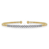 14K Y Gold 0.40ctw Diamond Beaded Cuff Bracelet