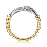 14K Y Gold 0.50ctw G/SI1 Beaded Horseshoe Link Ring