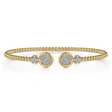 14K Y Gold 0.25ctw Diamond Beaded Flex Bangle - Walter Bauman Jewelers