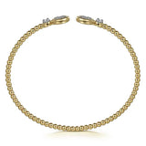 14K Y Gold 0.25ctw Diamond Beaded Flex Bangle - Walter Bauman Jewelers