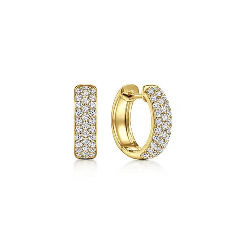 14KY Gold .55ctw 15mm Diamond Huggie Earrings