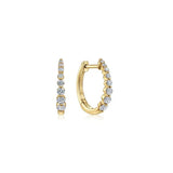 14K Y Gold 0.26ctw I/SI2 15mm Diamond Huggie Hoop Earrings