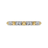 14K Y Gold 0.26ctw Alternating Diamond and Pyramid Stackable Ring