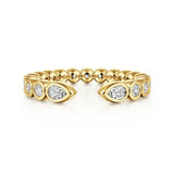 14K Y Gold 0.49ctw G/SI1 Bezel Set Pear and Round Open Diamond Eternity Band