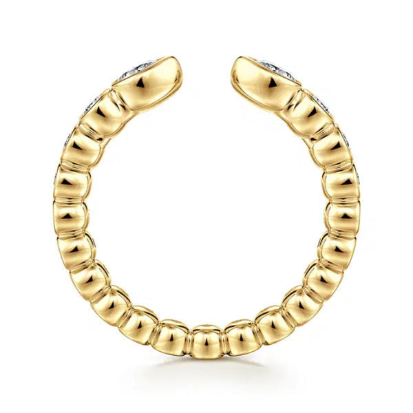 14K Y Gold 0.49ctw G/SI1 Bezel Set Pear and Round Open Diamond Eternity Band