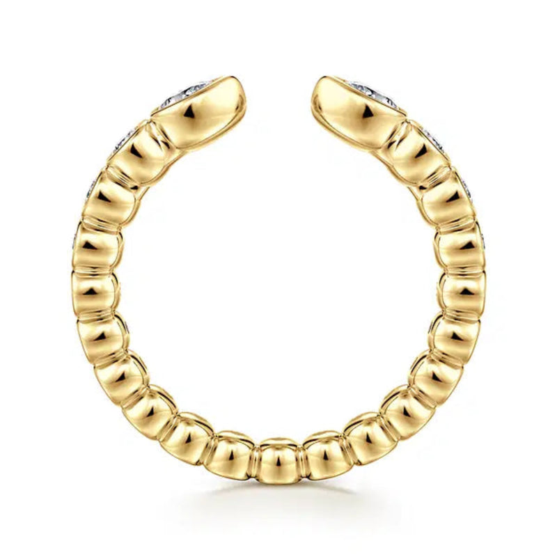 14K Y Gold 0.49ctw G/SI1 Bezel Set Pear and Round Open Diamond Eternity Band