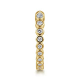 14K Y Gold 0.49ctw G/SI1 Bezel Set Pear and Round Open Diamond Eternity Band