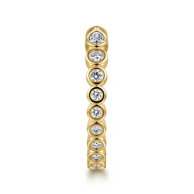 14K Y Gold 0.49ctw G/SI1 Bezel Set Pear and Round Open Diamond Eternity Band