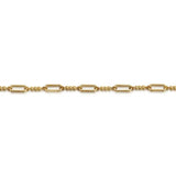 14K Y Gold 7" Beaded and Paperclip Link Bracelet