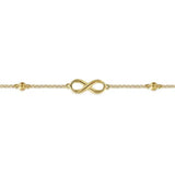 14K Y Gold 7" Beaded Bracelet with Infinity Station
