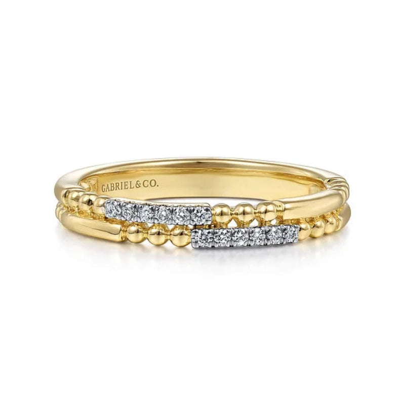 14K Y Gold 0.07ctw Double Diamond Ring