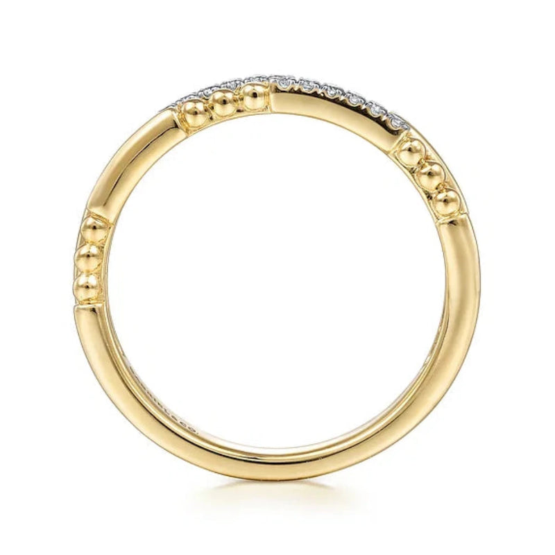 14K Y Gold 0.07ctw Double Diamond Ring