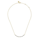 14K Y Gold 0.32ctw 17.5" Curved Bar Diamond Necklace