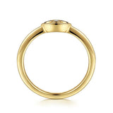 14K Y Gold 0.02cttw Dainty Evil Eye Diamond Ring