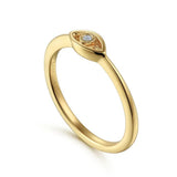 14K Y Gold 0.02cttw Dainty Evil Eye Diamond Ring
