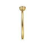 14K Y Gold 0.02cttw Dainty Evil Eye Diamond Ring