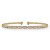 14K Y Gold 0.26ctw G/SI2 Diamond Bar Beaded Flex Bangle