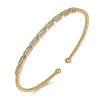 14K Y Gold 0.26ctw G/SI2 Diamond Bar Beaded Flex Bangle