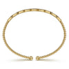 14K Y Gold 0.26ctw G/SI2 Diamond Bar Beaded Flex Bangle